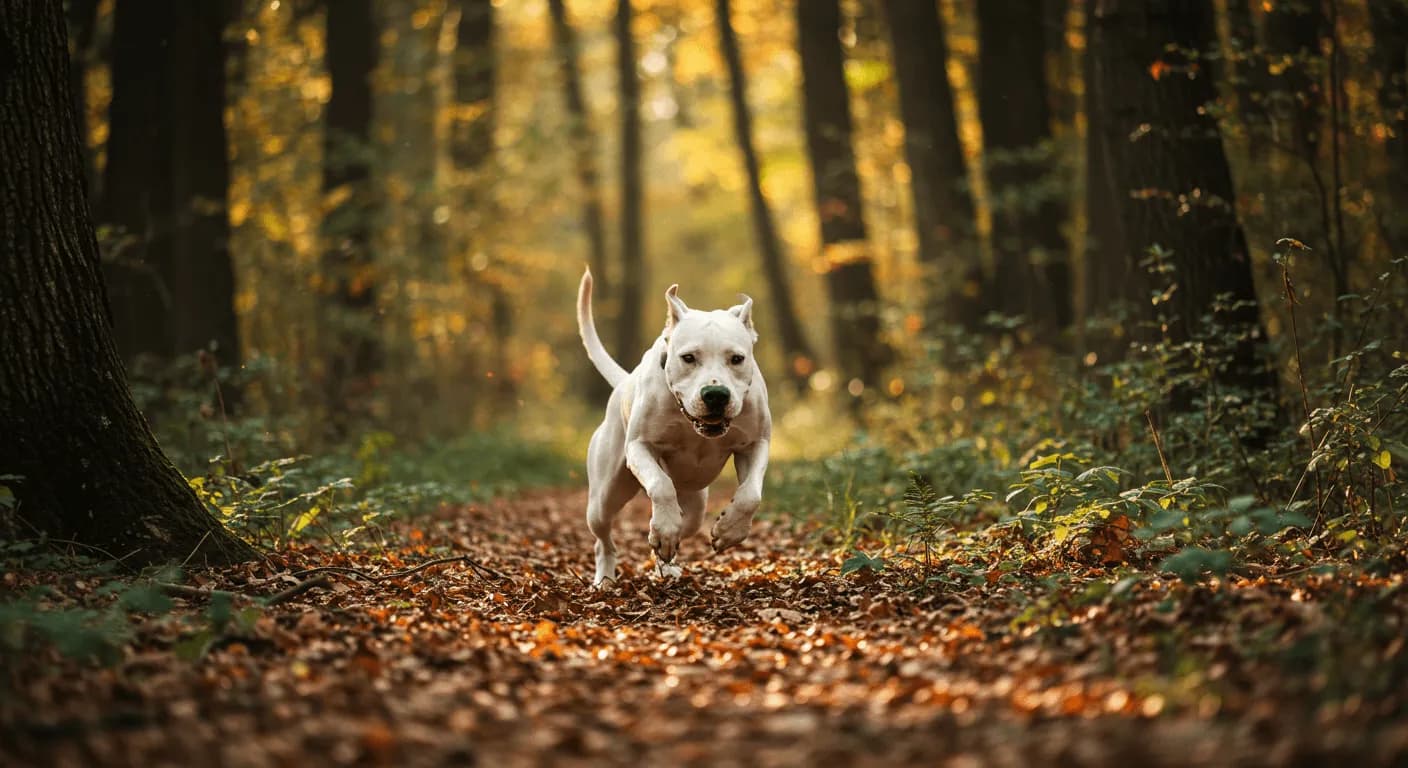 Dogo Argentino in active hunting environment